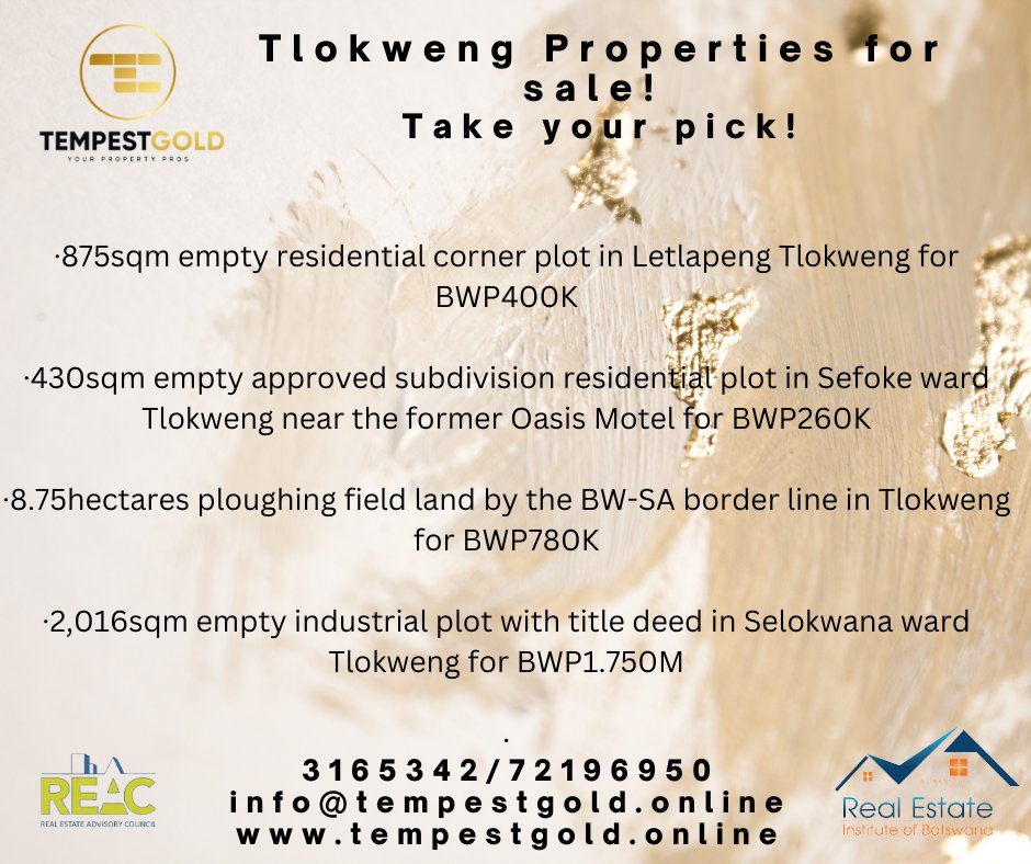 NeltahMosimane1's tweet photo. Tlokweng listings!
Tlokweng has proven itself to be one of the most popular locations in Greater Gaborone for property investing. You cannot afford to miss out on these!
Contact us on 72196950 for more information. https://t.co/KottZdsJcb