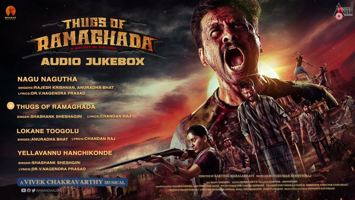 aanandaaudio's tweet photo. #ThugsOfRamaghada Audio Jukebox now streaming on @aanandaaudio Kannada YouTube Channel⚡️
👉 https://t.co/ZaIV1ExzGf
#BharatTalkies #JaiKumar #KeerthiRaj #ShodashiHitesh #ChandrakalaSridhar #AshwinHassan #ChandanRaj #Mahalakshmi #KarthikMaralabhavi @vivek_composer https://t.co/5UjHdB5YNw
