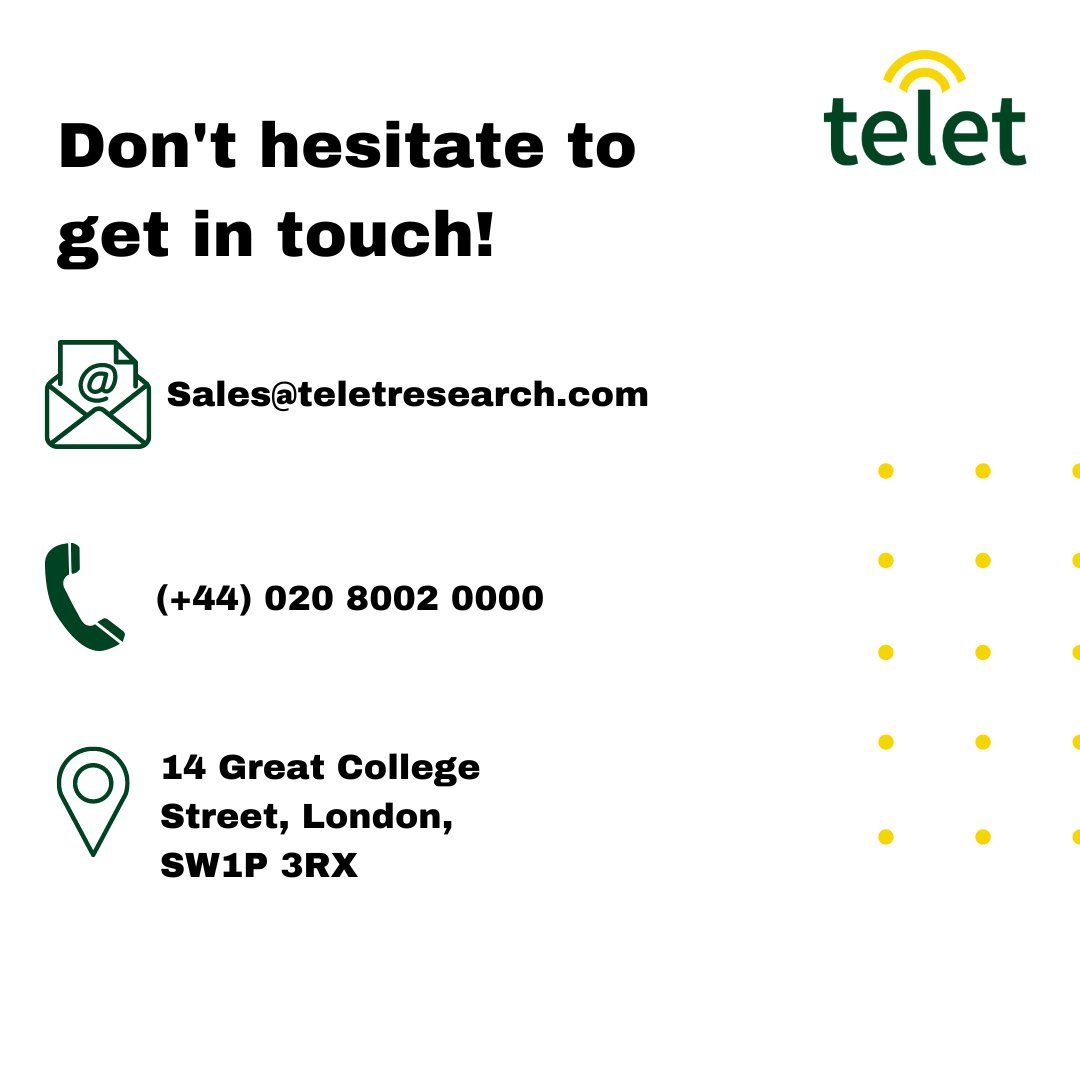 We are here to answer all your queries no matter how big or small, don’t hesitate to get in touch! 

Email: sales@teletresearch.com
Phone: 020 8002 0000