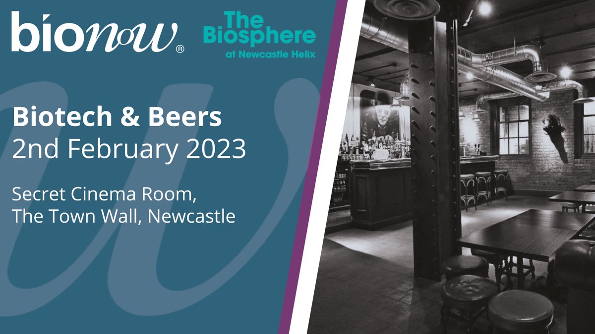 Bionow's tweet photo. Fancy meeting #NewContacts, comparing notes and catching up in a pleasant and relaxed setting? Join us for #BiotechAndBeers in the Secret Cinema Room at @TheTownWallPub, Newcastle from 5.30 on 2 Feb.

Supported by @BiosphereNCL

https://t.co/30bqsYOAas

#Networking #LifeSciences https://t.co/HlWRSvlK8R
