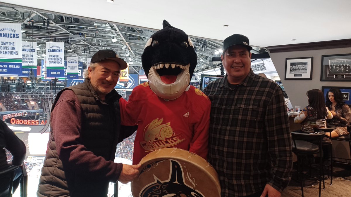 Celebrating a Canucks win and Lunar New Year with Fin and Blair.