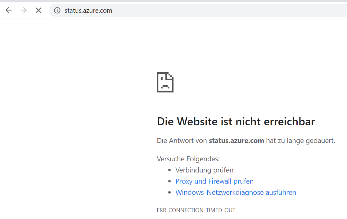 sforkmann's tweet photo. Never a good sign. @AzureSupport https://t.co/XaVKQQzAyE