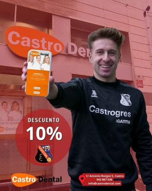CastroFC_'s tweet photo. 🧡 CASTRO DENTAL con el #castrofc ❤️

Tu Clínica Dental en Castro-Urdiales ofrece un 10% de DESCUENTO en todos sus tratamientos a l@s soci@s del Castro F.C. presentando el correspondiente carnet.

Promoción válida para nuestr@s jugadores/as y a sus familiares directos. https://t.co/ZOZRzVUOOC