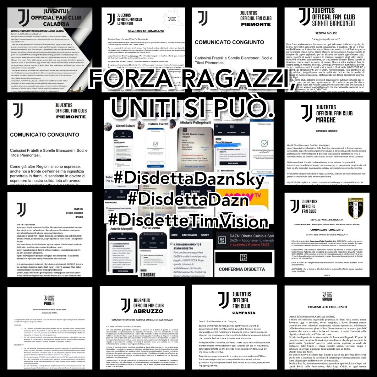 Perché continua il silenzio stampa degli organi di informazione???? 
Avanti cosi !!!!
#DisdettaSkydazn ,#unitisivince,#Juventus ,#DisdettaSky ,#disdettaDAZN ,#disdettatimvision,