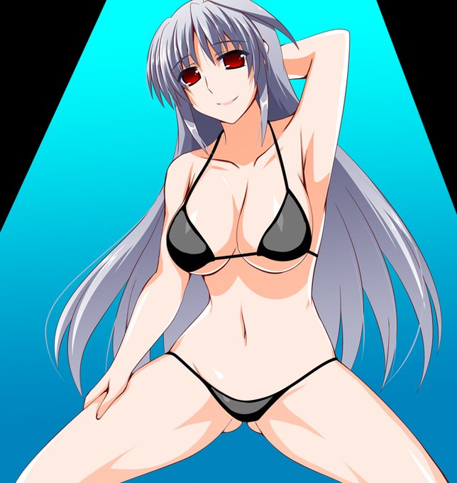 寒いから人肌で温めてほしいので
アインスさんにビキニになってもらいました^^ 