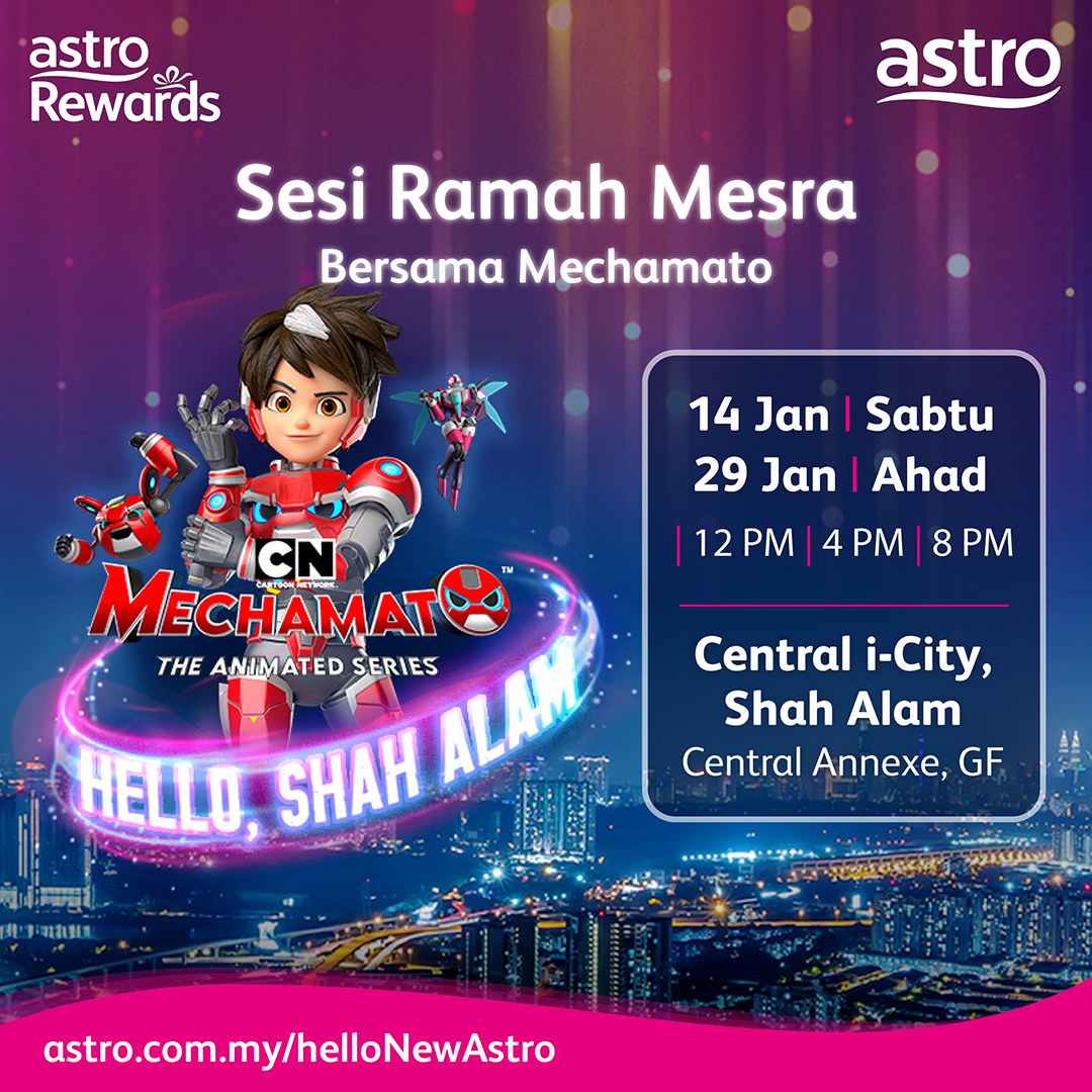 BoBoiBoy's tweet photo. ESOKβπ
#HelloNewAstro Jom kenali Astro Baharu bersama #Mechamato di Central i-City Ahad ini!
Pelbagai hiburan & aktiviti menarik menanti anda sekeluarga π€π https://t.co/meXR0n4344