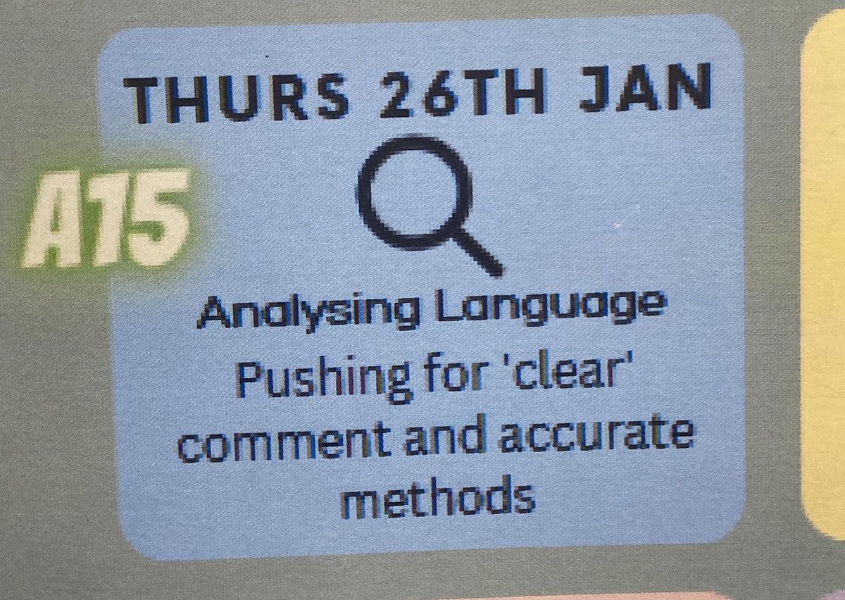 TahsEnglish's tweet photo. Revision this week is with Mrs Hunt, focusing on language analysis (paper 1 Q2&amp;4, paper 2 Q3&amp;4, all of Literature!) https://t.co/0dxQWUNxhc