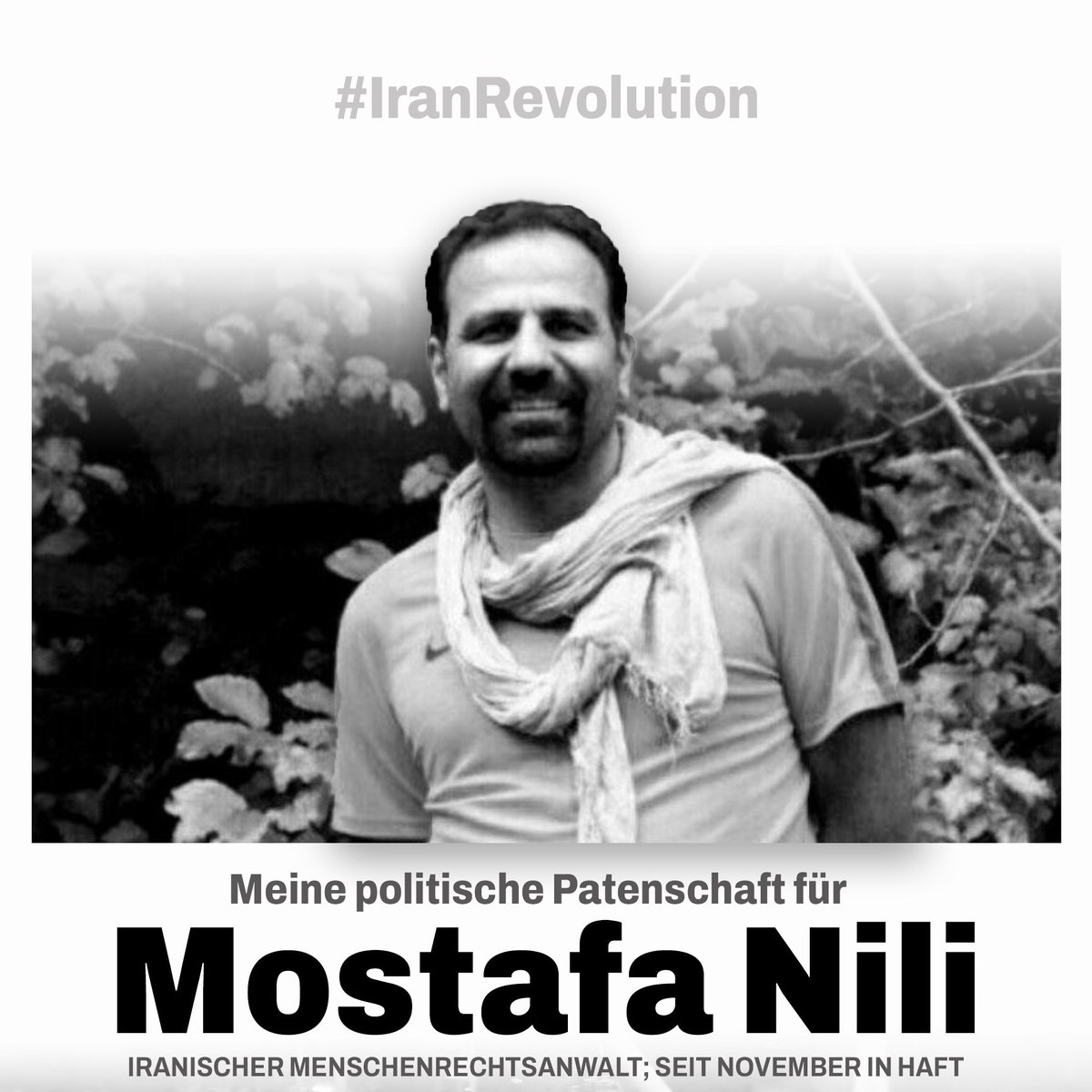 Seit bald drei Monaten ist #MostafaNili in Haft. Seit zwei Monaten bin ich sein Pate. Auf mein Schreiben hat der 🇮🇷 Botschafter nicht geantwortet. Nicht einmal die Anklage wurde mir mitgeteilt. So handelt ein Regime, dem die eigene Bevölkerung völlig egal ist! #IranRevolution