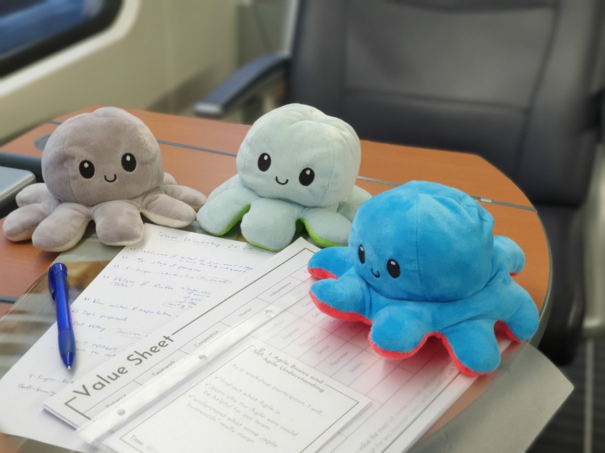 On my way to the next team workshop, preparing some topic proposals. Team Quapsi got reinforcements. Gnihihi 🐙❤️