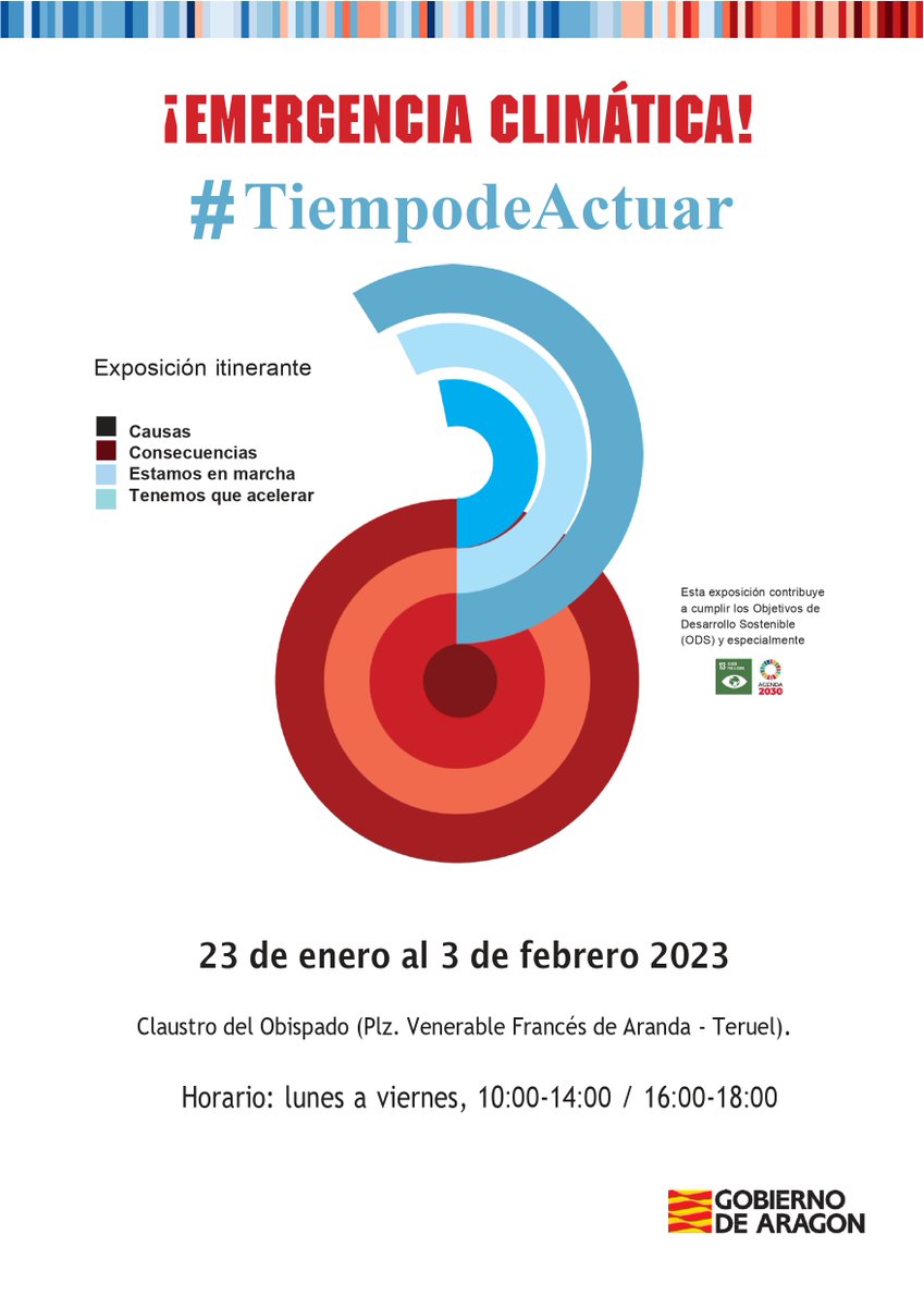CCyEAAragon's tweet photo. 📢La exposición ¡EMERGENCIA CLIMÁTICA! #Tiempodeactuar en Teruel hasta el 3 de febrero :

📍#Teruel Claustro del obispado
🗓️23 de enero al 3 de febrero
⌚️10:00-14:00/16:00-18:00

ℹ️Reservas:
636187703-615555222 
contacta@nomadas-ma.es

#EACC2030 #EAREA #CambioClimático https://t.co/TnEJIzPymc