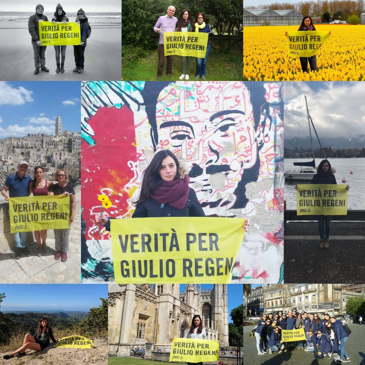 Exactly 7 years ago my brother, Giulio Regeni, italian PhD student @Cambridge_Uni, was kidnapped, tortured and intentionally killed while in Cairo for his research. Since then my family, and thousands of people with us, are fighting for truth and justice. #veritapergiulioregeni