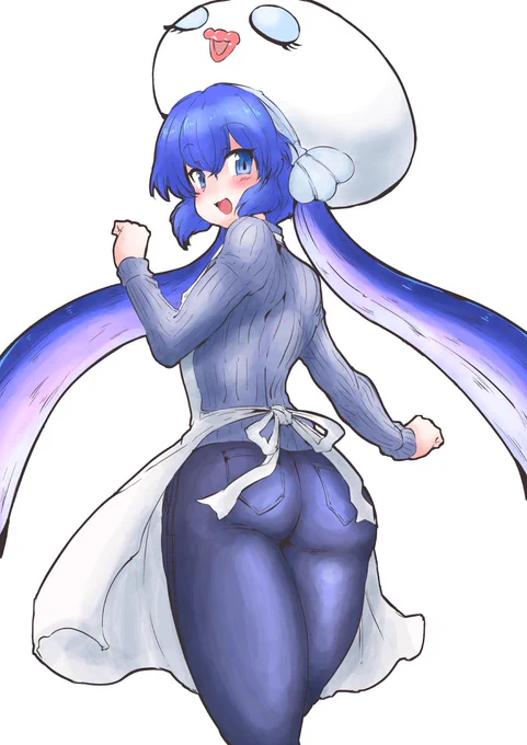 #ウナちゃんウキウキウェンズデー 
今日の縦セタGパンエプロンです 