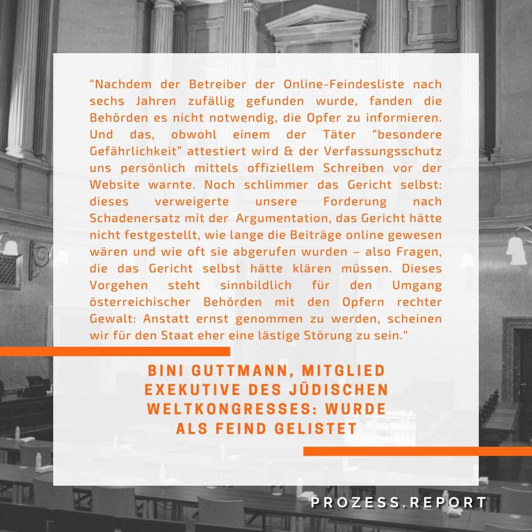 Bini_Guttmann's tweet photo. Heute bin ich bei der Berufungsverhandlung des zufällig enttarnten Betreibers der neonazistischen Feindesliste Judas Watch. Die Opfer wurden nicht informiert, unsere Privatbeteiligung wurde abgeschmettert. 

Ein kleiner Justizskandal. Unsere PA: 
https://t.co/MjHxuwS544 https://t.co/j3rgWrj8NU
