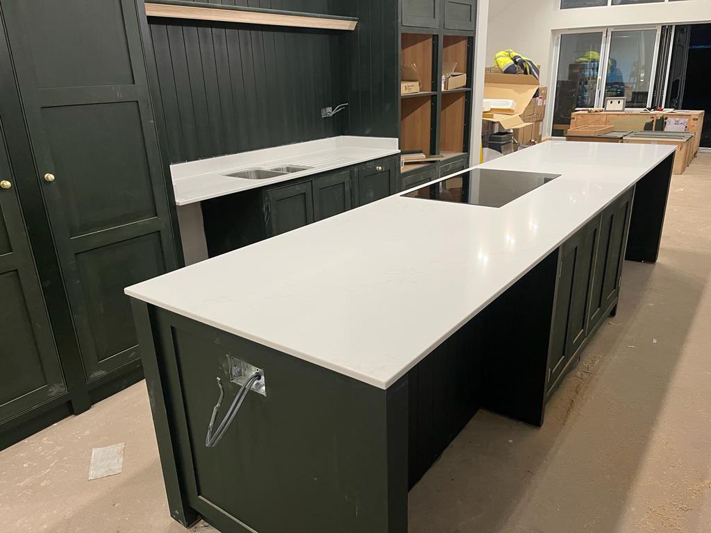 Cheshire Marble on Twitter "🦢 White Swan 20mm quartz tops fitted in
