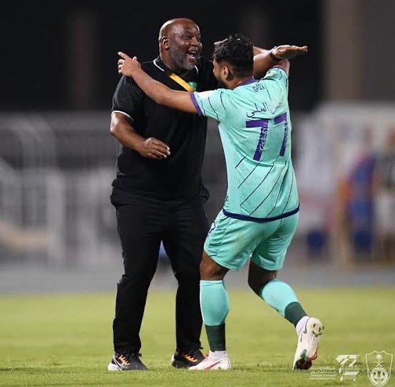 AfricaFactsZone's tweet photo. Pitso Mosimane has led Al-Ahli Saudi to the top of the Saudi First Division.

He remains unbeaten after 12 games with them.

They were 7th in the league after 5 games before they hired him.

He is one of the World's Best Coaches.

Al Ahly 🇪🇬 fans attended the game to support him. https://t.co/jCOItk5ZHg