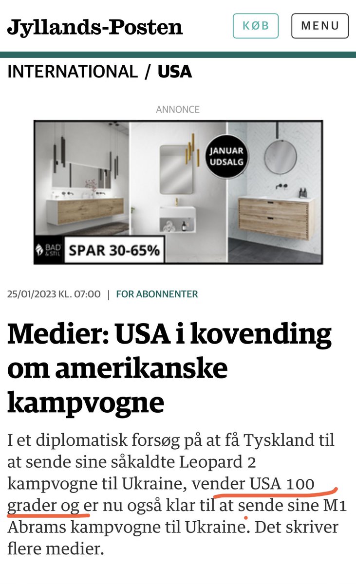 USA vender 100 grader! #dkmedier <a href="/jyllandsposten/">Jyllands-Posten</a>