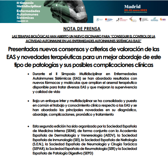 Sociedad_SEMI's tweet photo. #multiEAS | Presentados nuevos consensos y criterios de valoración de EAS y novedades terapéuticas para un mejor abordaje de estas patologías y sus complicaciones clínicas https://t.co/iWJxyOBIfW @aedv_es @SEinmunologia @SENefrologia @SeparRespira @SEReumatologia @sepdigestiva https://t.co/V7IOsLDDr9