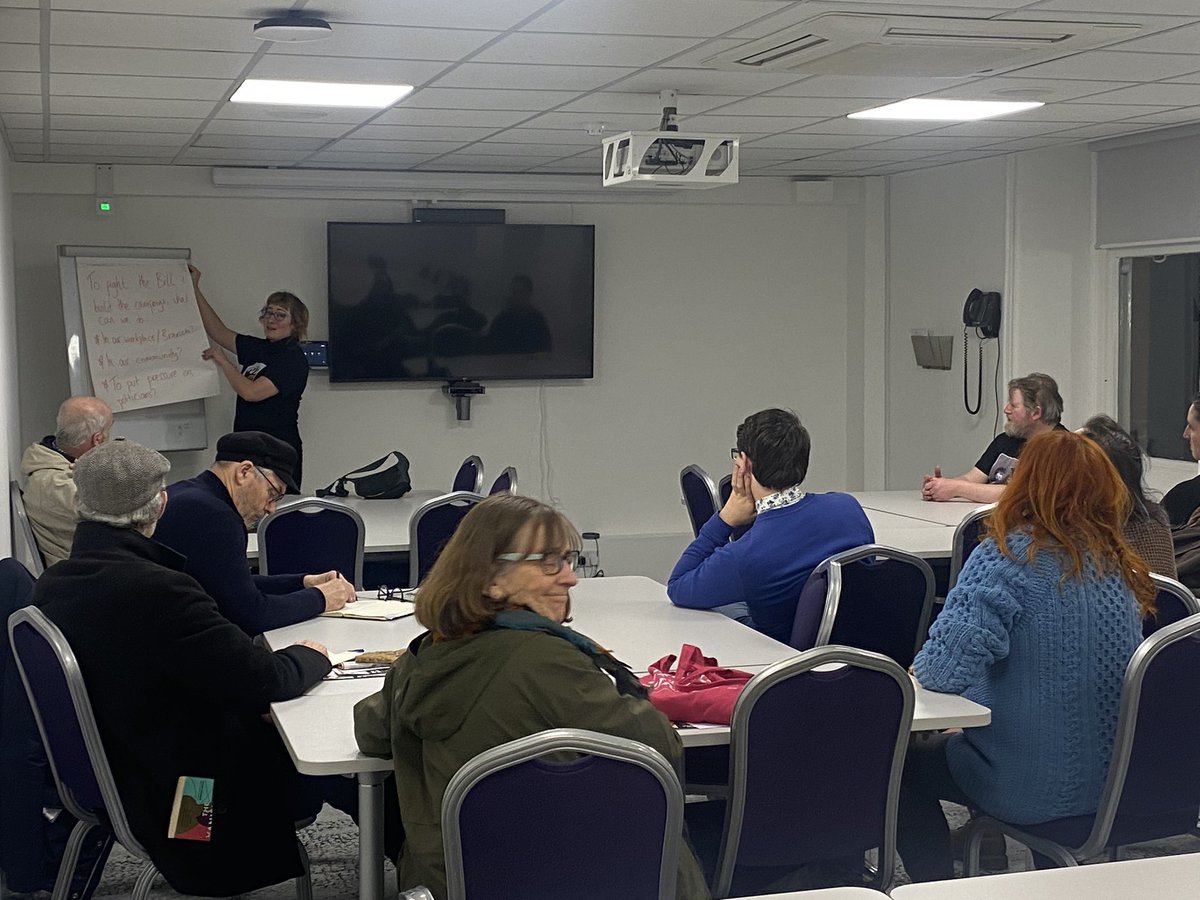IERUK's tweet photo. Superb event last night, co-hosted by @strike_map &amp; @ctufevents. Rally at @NEUnion followed by action planning groups discussing the impact of the Govt’s anti-strike legislation &amp; how the labour movement responds to it. Thanks to everyone who took part. #DefendTheRightToStrike https://t.co/4yRal7e4tU