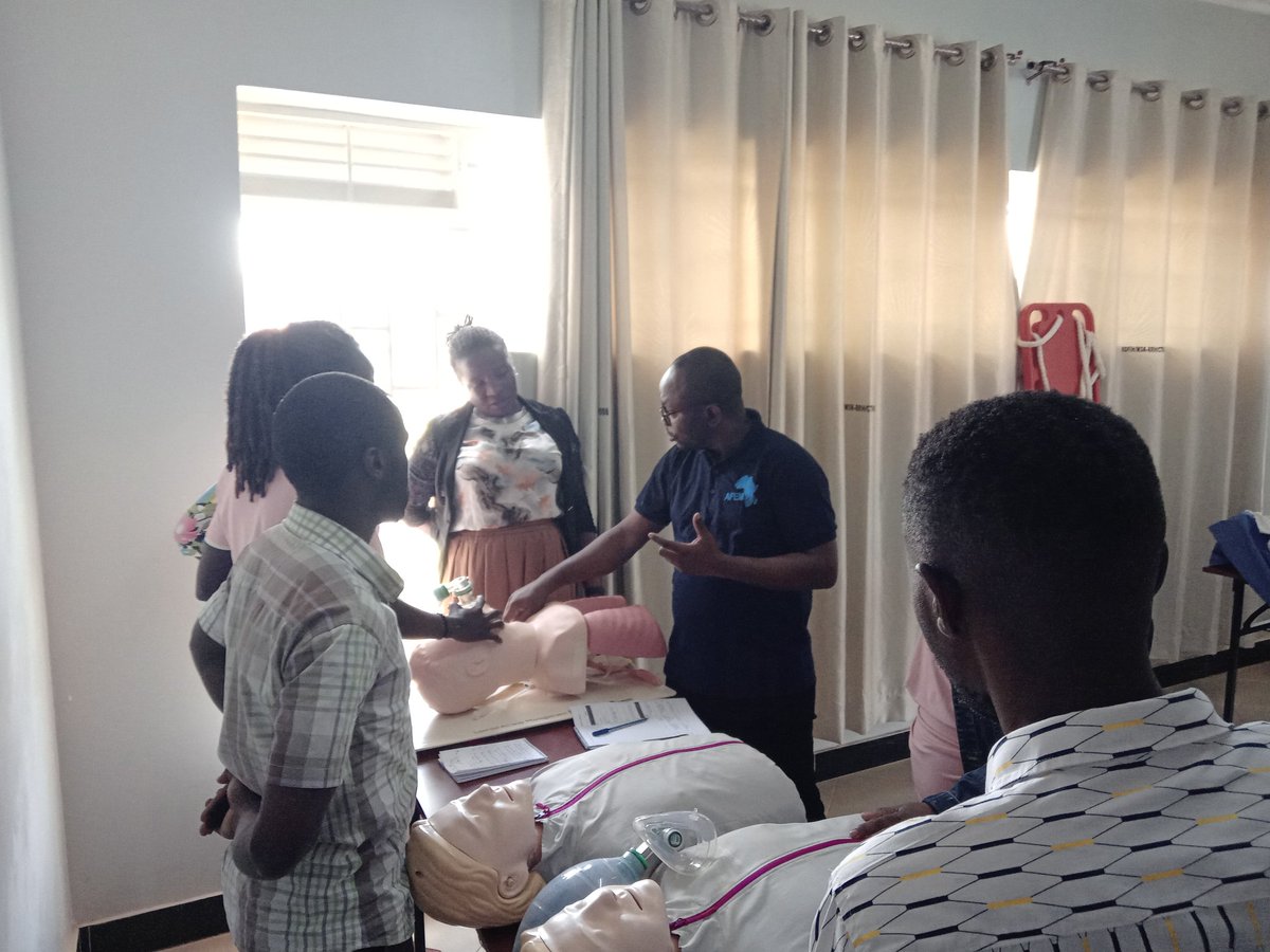 Happening now!! Group sessions on Basic Airway Management, Bag valve mask ventilation and oxygen delivery at the Basic and Advanced Life Support Training for Health Workers in Masaka Region delivered by our very own Dr. Sarah, Dr. Balu and Dr. Hersi. #whyMUSTEM #MUSTEM