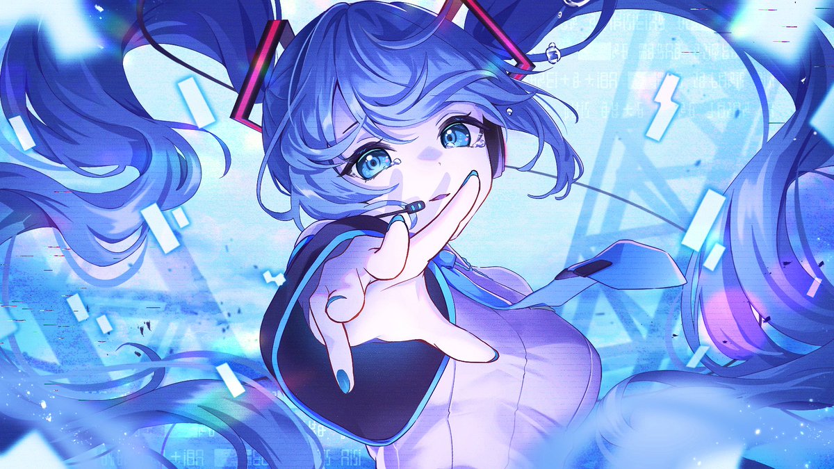 初音ミク「2. 初音ミクの消失/cosMo@暴走P#100曲ボカロ絵チャレンジ #初音ミク」|紫麗月のイラスト