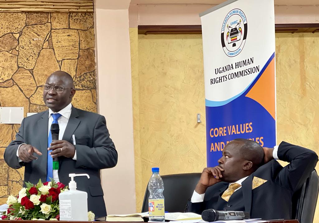 LSewanyana's tweet photo. Discussing the state of human rights in Uganda at the Annual Consultative Meeting of the Uganda Human Rights Commission (UHRC) at Hotel Africana. @UHRC_UGANDA @FHRI2 https://t.co/fz2NAEjvDG