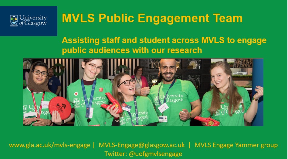 Wonderful to meet so many @UofGPGRs interested in public engagement. If we missed you at the #PGR induction week services fair Check out our @UofGMVLS Quick Start Guide packed with helpful tips and training gla.ac.uk/mvls-engage