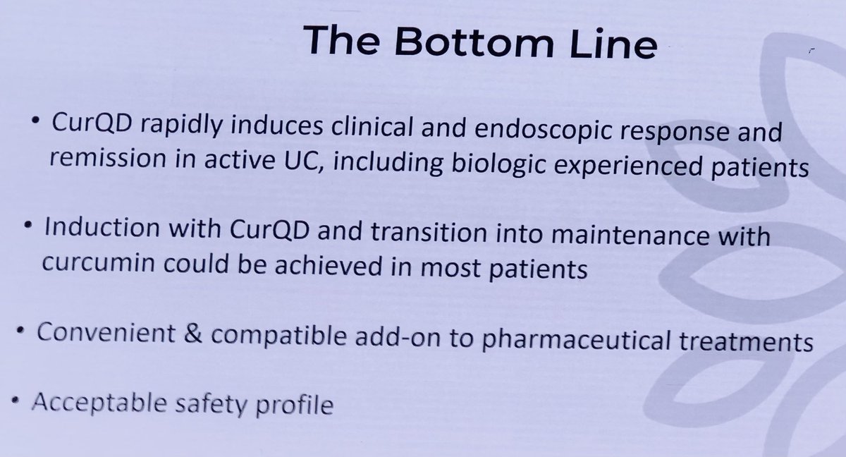 stevenbollipo's tweet image. Great presentation from Dr Nir Salomon from @sheba_medical @SHEBA_ on the benefits of #curcumin 🟡 and #QingDai 🔵 in active ulcerative colitis #IBD #GItwitter 
#CurQD induces rapid remission of active UC even in biologic ex patients! 
#GITelAviv2023