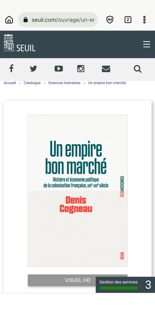 Super ouvrage de Denis Cogneau sur la colonisation française, gros boulot de synthèse de travaux existants et de mise en valeur de recherches empiriques que nous menons ensemble avec notamment Yannick Dupraz @ydpz à partir d'archives. Bonne lecture !

seuil.com/ouvrage/un-emp…