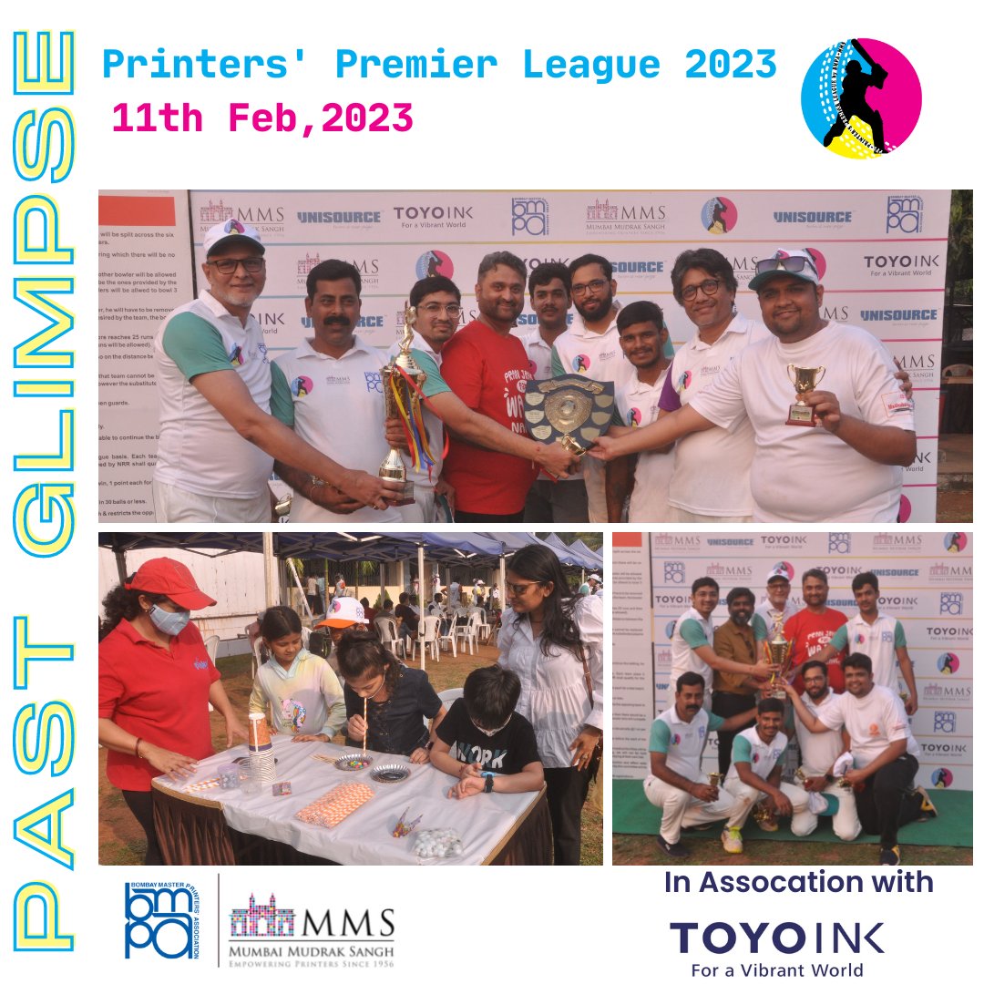 TheBmpa's tweet photo. Supported by @ToyoInkGroup  , #BMPA &amp; #MMS are co-presenting the Printers' Premier League 2023 (#PPL23) on 11th February 🏏

PPL is a day long carnival for the entire family 👨‍👩‍👧‍👧
✨
Register now at https://t.co/Y3HaDxwiG2

#TeamBMPA #TeamMMS #PPL2023 #LetsDoMore https://t.co/loOhMMfdTo