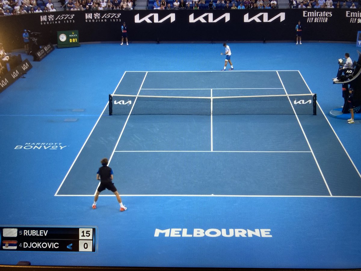 pablo_peiro98's tweet photo. Que ganas tenia de este partido…a ver quién será el semifinalista del open de Australia 😍❤️👏🏻🎾 #NovakDjokovic #andreyrublev #ausopen2023 @AustralianOpen https://t.co/Fvo8rSh6mI