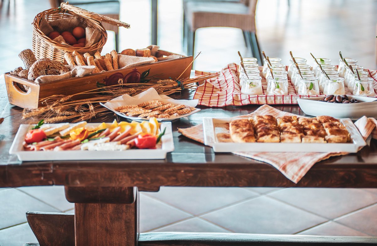 Varos_Village's tweet photo. A rich variety of homemade delicacies and local products, awaits you every morning at Varos Village #BoutiqueHotel &amp; #Residences in #Lemnos. 
Created with love by Breakfast Consultant @AnnaMariaBarouh 
#breakfast #buffet #hotel #lemnianproduct #lemnianfood #hospitality #travel https://t.co/XQovBrTDLt