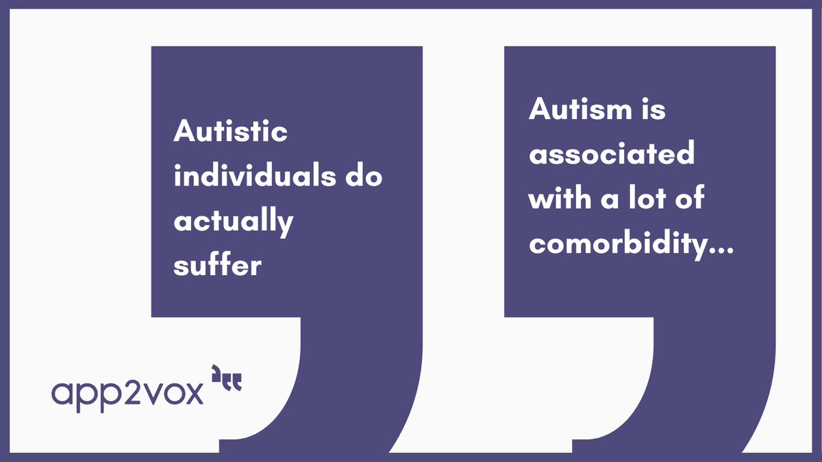app2vox's tweet image. Most people often do not realise that 75% of children and young adults on the spectrum are diagnosed with at least one comorbid condition in their lifetime😞

📖Understanding autism in adults ow.ly/sgwB50LKPHV

#app2vox #accessibleaccessibility #autismwarrior #autismsupport