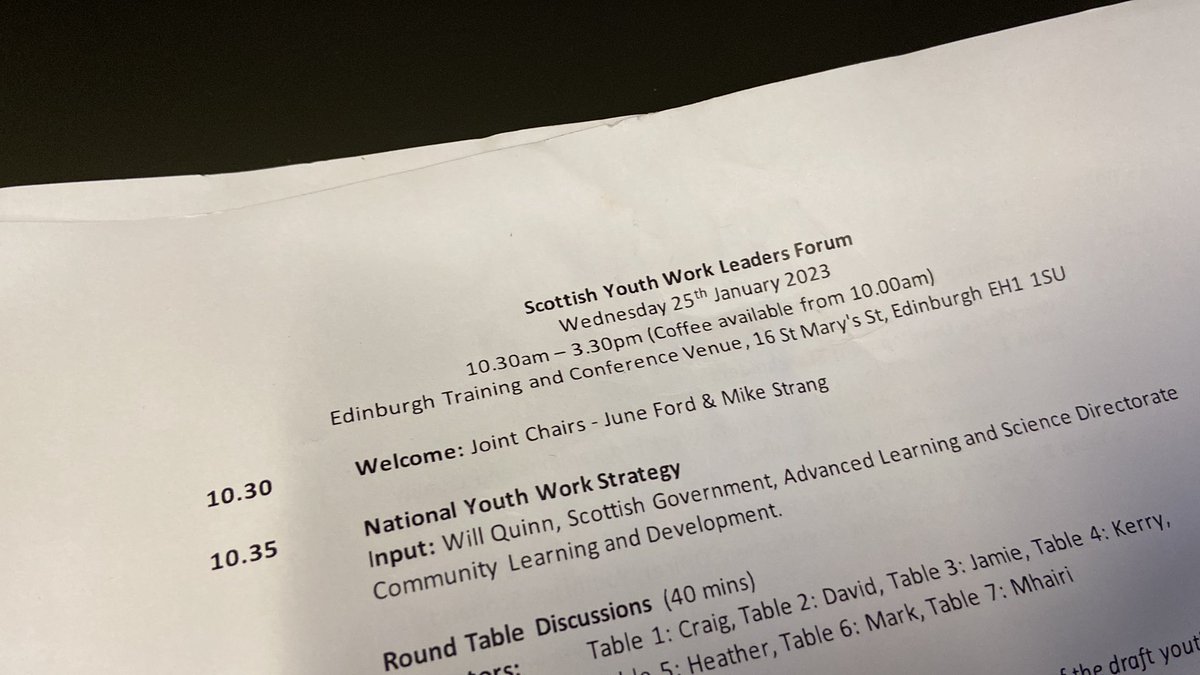 Excited to be talking all things Youthwork today in the capital with colleagues from all over Scotland #thisisyouthwork #investinyouthwork #youthworkchangeslives