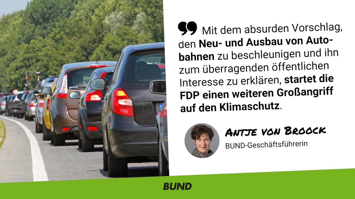 #Planungsbeschleunigung: Statt rückwärtsgewandter Beton-Politik jetzt erneuerbare Infrastruktur voran bringen! Wir brauchen mehr #Klimaschutz im Verkehr u. #keineneuenAutobahnen, die Wälder u. #Moore zerstören: bund.net/service/presse… #Verkehrswende