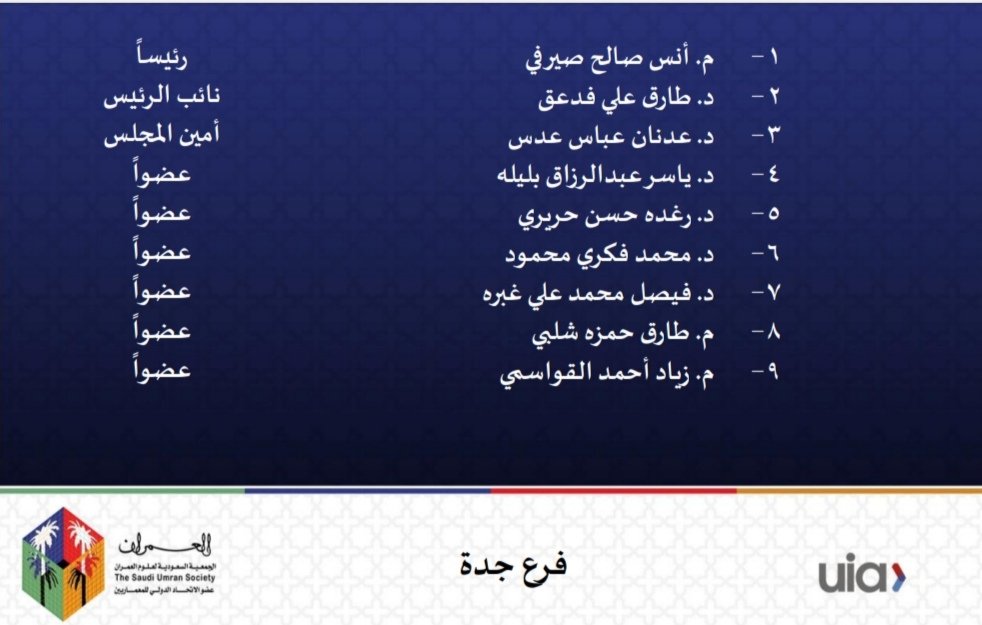 حرصاً من جمعية #العمران على تطوير آداء برامجها للقيام بدورها المجتمعي،
تقرر إعادة تشكيل مجلس إدارة فرع جدة @Umran_Jeddah
بعضوية نخبة من المتخصصين والمهنيين متمنين لجهودهم دوام التوفيق والسداد.