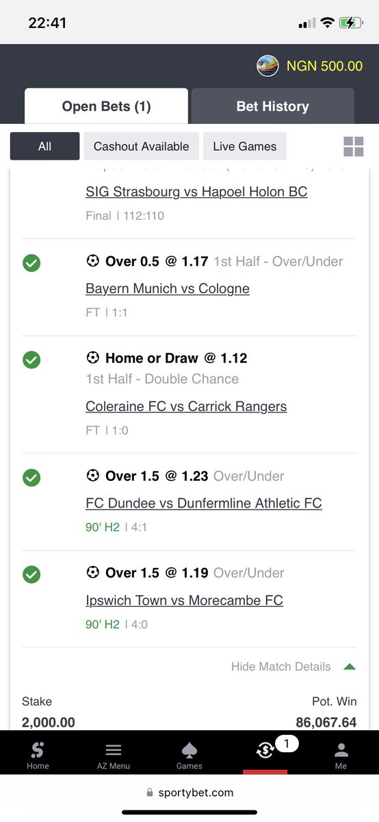 DestinyEde's tweet photo. @SportyBet didn’t allow me flex my game yesterday 😡😡😡 then why the option??? #sportsbettingtwitter https://t.co/KgdS4nfQU9