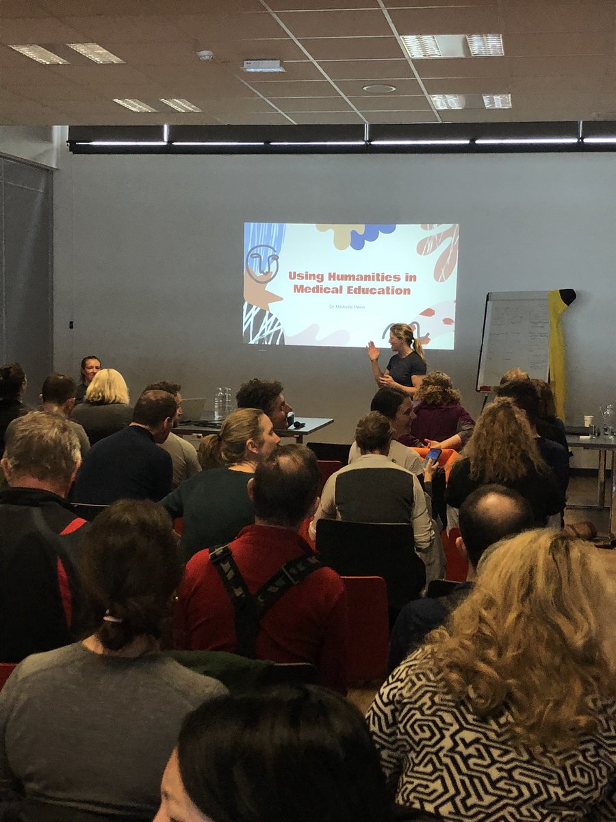 After the break, we are now listening to Dr Michelle Penn speaking empathically with us about using humanities in Medical Education at #skied2023