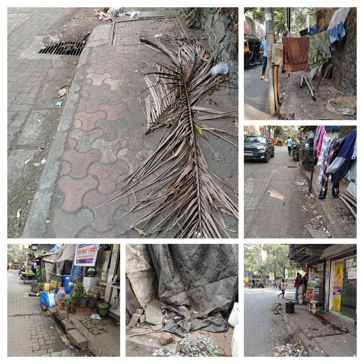 A citizen of Raheja Vihar has shared some pictures with us explaining the state of the footpaths that run from Megarugas to Raheja Vihar. She tried walking on the footpaths of Raheja Vihar but failed. She is forced to walk on the road <a href="/mybmcWardL/">WARD L BMC</a> #developchandivali