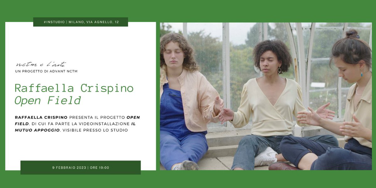 #SaveTheDate: #RaffaellaCrispino presenta il proprio lavoro e, in particolare, il progetto #OpenField
💻talk #InStudio
🗓9 febbraio, ore 19
📌nctmelarte.it/talk-crispino/
#nctmelarte #ADVANTNctm #IncontriInStudio #IlMutuoAppoggio #ContemporaryArt #DiscoverArt #art #artist #ArtOfTheDay