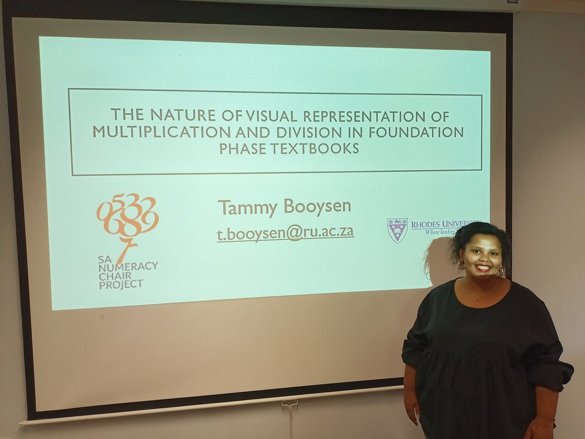 saarmste's tweet photo. Tammy Booysen sharing work from her MEd: The nature of visual representations in three South African Foundation Phase textbooks. #saarmste2023 #EasternCapeChapter https://t.co/giXo6pPed5