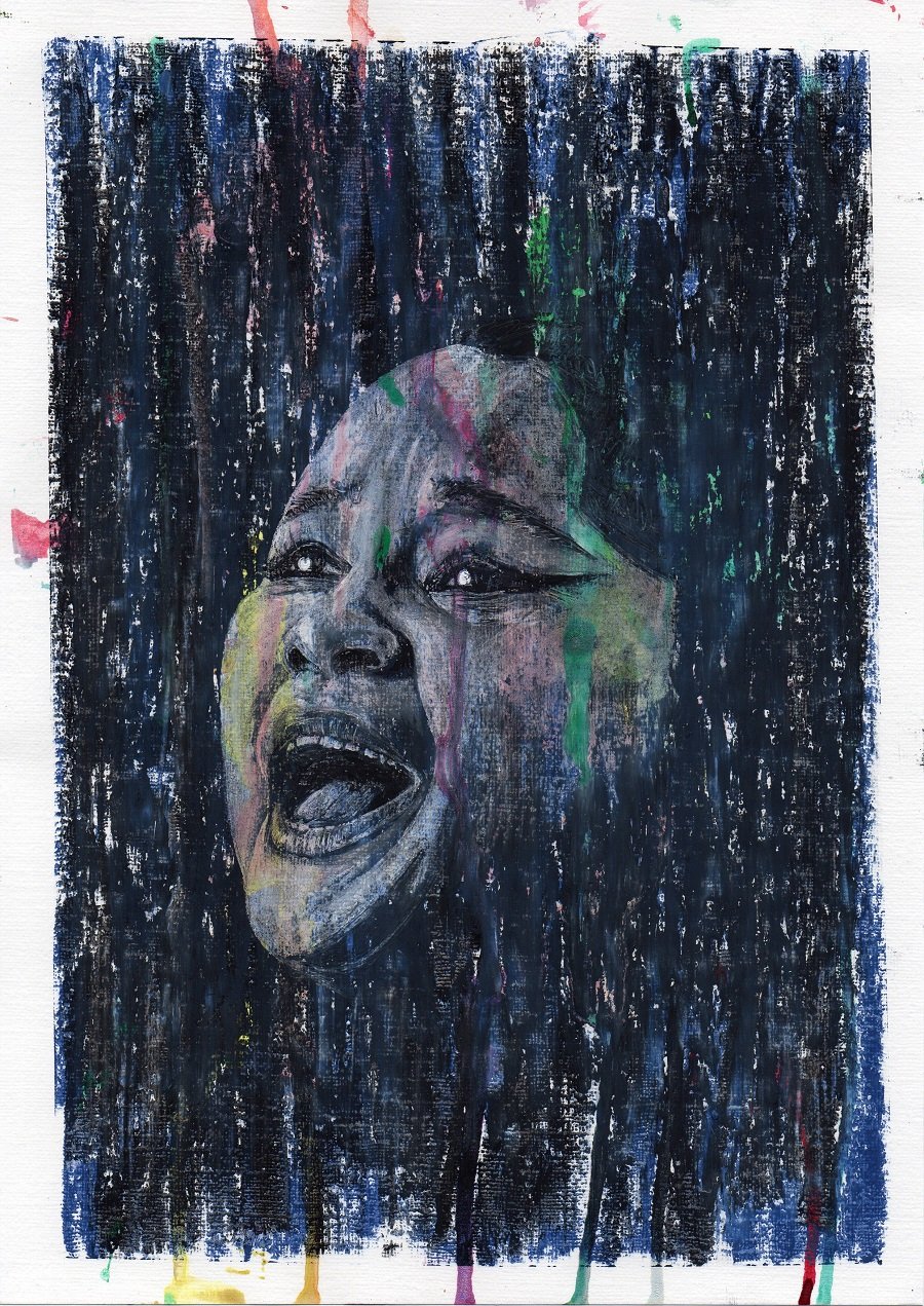 Happy birthday to Etta James, born on this day in 1938. This picture: oil and ink on acrylic paper, 21cm x 30cm. 