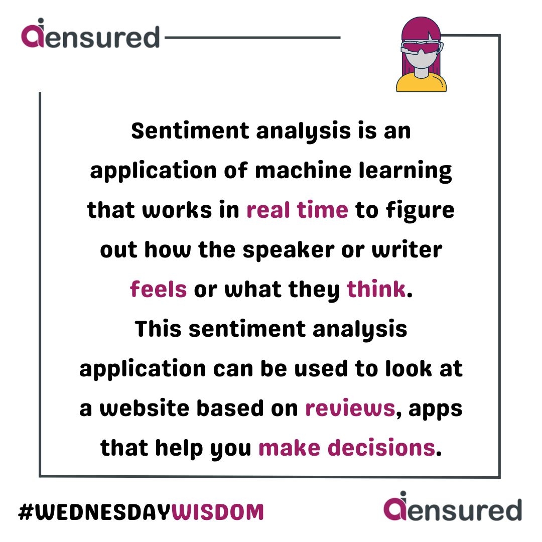 AiEnsured's tweet photo. Sentiment analysis, also called "opinion mining," is a natural language processing (NLP) method used to figure out if data is positive, negative, or neutral. Textual data is often used for sentiment analysis. https://t.co/TjvJMeMiAA