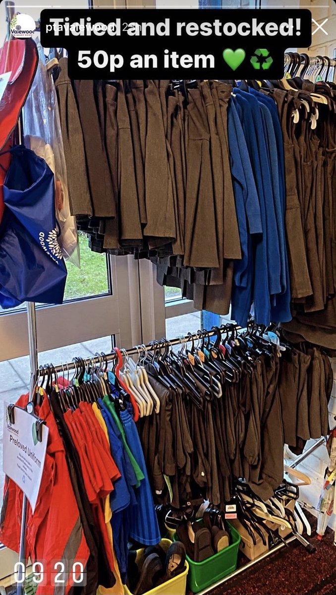 ValewoodPrimary's tweet photo. Head over to our @PTAValewood Instagram page for updates on our #PreLovedUniform β€οΈπππ.
Thank you to Mrs Hughes who keeps the rail in order and to Mrs Kearney for providing the cuppas on cold mornings. #VPSTeamwork βοΈβοΈ https://t.co/ksP5xaVXtQ