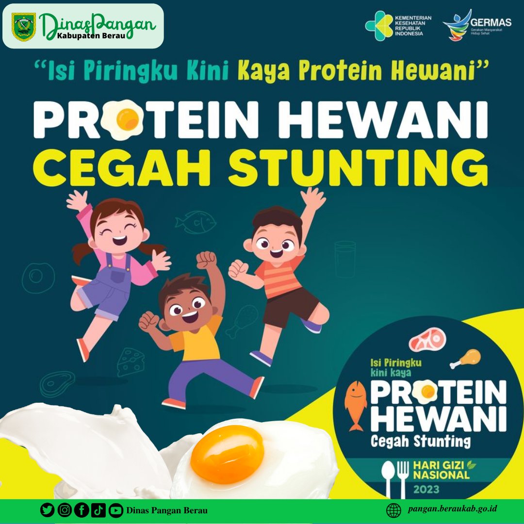 DisPanganBerau's tweet photo. Selamat Hari Gizi Nasional ke-63 tahun 2023
Mari perkaya isi piring makanan kita dengan protein hewani untuk cegah stunting. 
Kita tingkatkan kesadaran akan pentingnya gizi seimbang demi kelangsungan hidup yang sehat dan berkualitas bagi seluruh masyarakat Indonesia
@BadanPangan https://t.co/qYhpayre2O