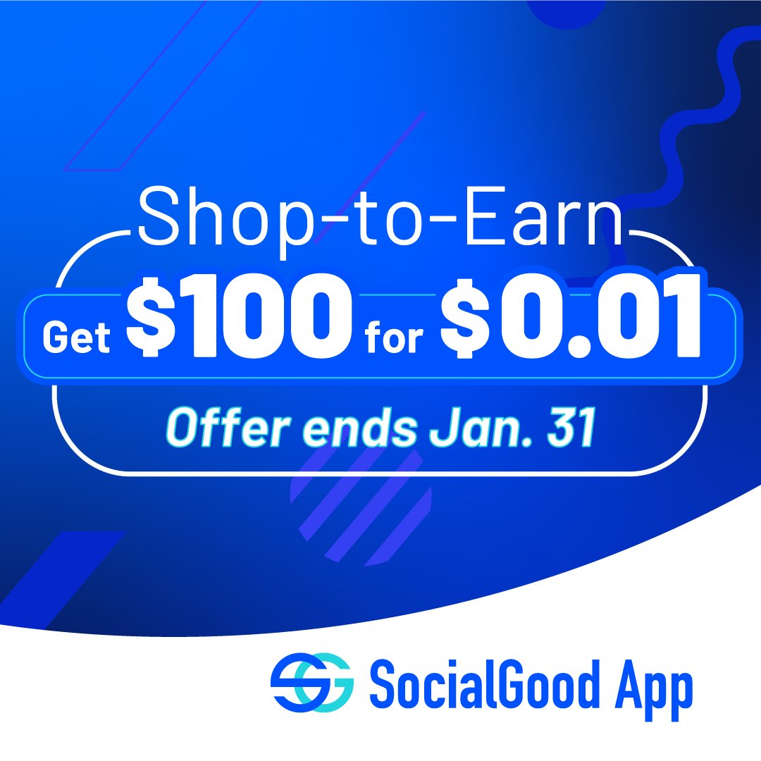 SocialGood_Inc's tweet photo. 👉Easiest way to earn free #crypto 
1⃣Download📲https://t.co/j2MDk7qiKU
2⃣Activate your Membership (tutorial: https://t.co/gCxK35CWN1)
3⃣Shop for $0.01+ via the app at any partnered site (eBay, https://t.co/4DD7LGjvIe, Walmart, Best Buy, etc.)
4⃣Claim your $100 crypto bonus! https://t.co/mgP2GUXh9C