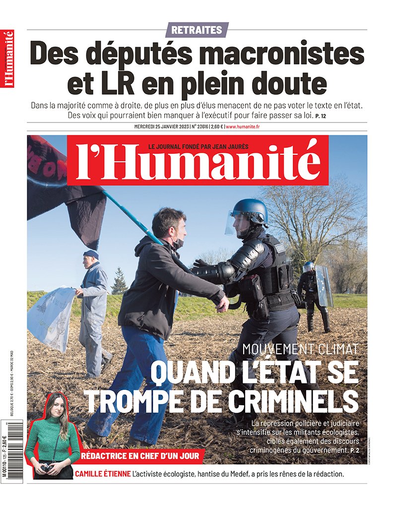 Hier, <a href="/CamilleEtienne_/">CamilleEtienne</a> m'a piqué mon bureau, le temps d'une journée dans le costume de rédactrice en chef de <a href="/humanite_fr/">L'Humanité</a>. On a causé répression contre le mouvement climat, réforme des retraites et politique. Elle a écrit aussi. C'est à retrouver ici, avec mon récit de sa journée