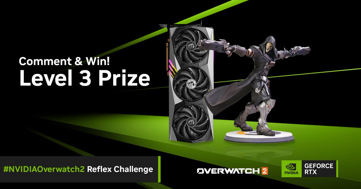 ⭐ ASUS ROG Swift 1440p 360Hz PG27AQN & RTX 4070 Ti UNLOCKED ⭐ Next: MSI GeForce RTX 4080 Gaming X Trio Want a chance to win these prizes? 🟢 Like + RT this tweet 🟢 Comment below using #NVIDIAOverwatch2 Keep up with prize unlocks here: nvda.ws/3XX4Uzi