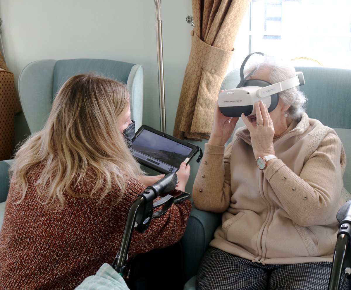 GOALD (Generating Older Active Lives Digitally) (@goaldstirplym) on Twitter photo 🥽 We visited Eventide care home last week to try out the <a href="/wizdish/">Wizdish ROVR</a> ROVR treadmill & VR headset with residents. They had some really good feedback for us, they particularly liked the 360 degree videos & enjoyed out-running researcher <a href="/BradwellHannah/">Dr Hannah Bradwell</a> using the VR treadmill. 🥽 We visited Eventide care home last week to try out the <a href="/wizdish/">Wizdish ROVR</a> ROVR treadmill & VR headset with residents. They had some really good feedback for us, they particularly liked the 360 degree videos & enjoyed out-running researcher <a href="/BradwellHannah/">Dr Hannah Bradwell</a> using the VR treadmill.