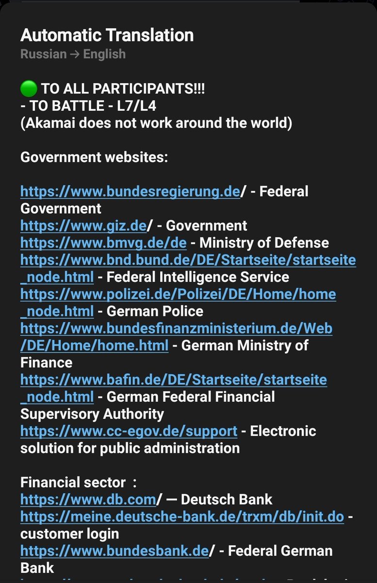 Cyberknow20's tweet photo. 16 groups have now joined the #killnet campaign against #Germany, including anonymous #sudan.

Killnet has provided a target list covering all aspects of #German internet

#cybersecurity #CyberSec #infosec #RussiaUkraineWar #UkraineRussiaWar https://t.co/USxUfIO2UH