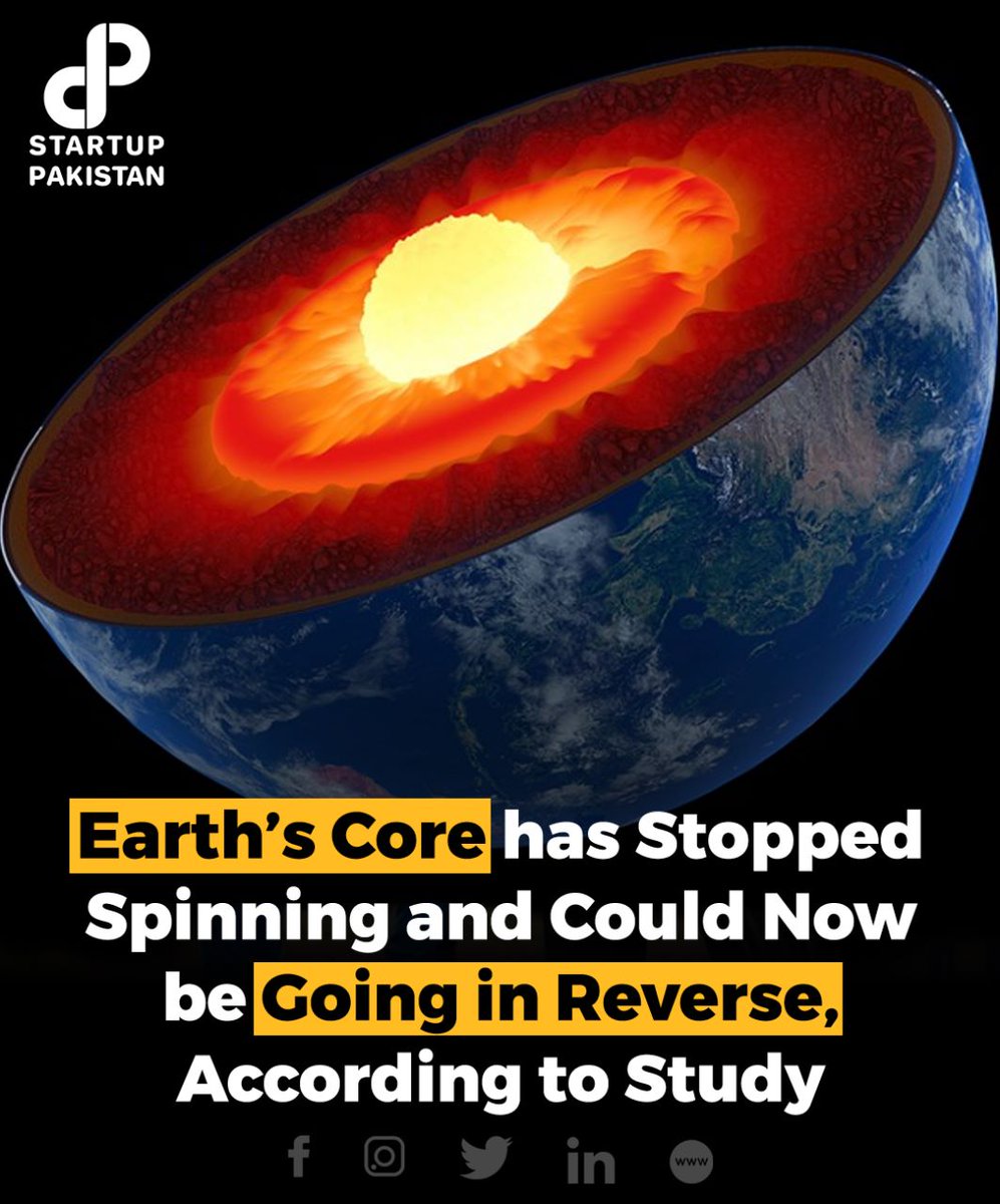 PakStartup's tweet photo. Earth's Core has Stopped Spinning and Could Now be Going in Reverse, According to Study https://t.co/Yuh3MHGH3g